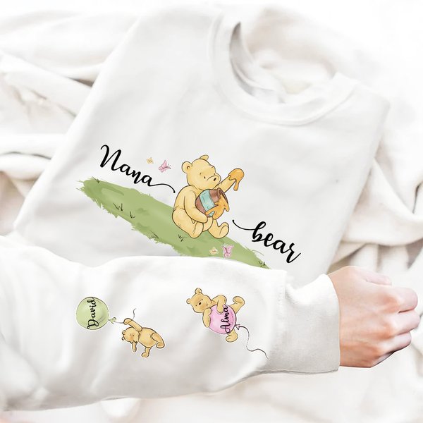 Spersonalizowana bluza Mama Miś z imieniem Kubuś Puchatek Prezent urodzinowy na Dzień Matki dla mamy, babci, cioci i rodziny