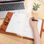 Spersonalizowany znak zodiaku Kwiat narodzin A5 Szkicownik Notatnik Skóra PU Okładka z imieniem i kieszenią do przechowywania Powrót do szkoły Prezent urodzinowy dla kobiet