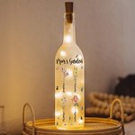 Flores de Nacimiento Personalizadas LED Luz de Noche Lámpara de Botella con 1-18 Nombres Decoración del Hogar Día de la Madre Regalo de Cumpleaños para la Abuela Mamá