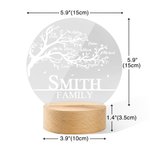 Personalisierte Familie Leben Baum Acryl Nachtlicht mit hölzernen Basis Kinderzimmer Dekor Muttertag Geburtstag Geschenk für Familie