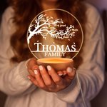 Personalisierte Familie Leben Baum Acryl Nachtlicht mit hölzernen Basis Kinderzimmer Dekor Muttertag Geburtstag Geschenk für Familie