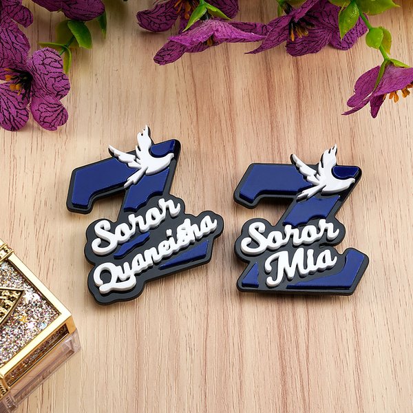 Personalized Greek Letter Zeta Dove Sorority Magnetic Name Badge Social Meeting Pride Accessories Gift for Sisters Group Members