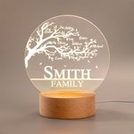 Personalisierte Familie Leben Baum Acryl Nachtlicht mit hölzernen Basis Kinderzimmer Dekor Muttertag Geburtstag Geschenk für Familie