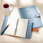 Cahier à anneaux en cuir avec compartiments Saved By Grace Birth Flower Name Anniversaire Fête des Mères Cadeau pour Elle
