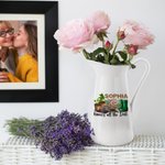 Vase en céramique floral personnalisé avec nom Jardinage Décoration de la maison Cadeau de fête des mères pour maman grand-mère