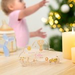 Personalizado Feliz 1er Cumpleaños Jirafa Cebra Animales Nube Acrílico Placa con Nombre y Fecha Nursery Decor Baby Shower Regalo para Niños