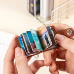 Porte-clés en Cuir PU Personnalisé avec 10-14 Photos et Textes Style Mini Album en Cuir Cadeau d'Anniversaire pour Amis Couples Famille