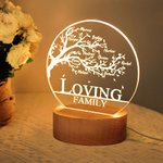 Personalisierte Familie Leben Baum Acryl Nachtlicht mit hölzernen Basis Kinderzimmer Dekor Muttertag Geburtstag Geschenk für Familie