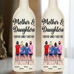 Personalized Cartoon Mom and 1-4 Kids Forever Linked Together LED Bottle Lamp with Names Birthday Home Decor Mother's Day Gift for Mom Grandma