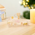 Personalizado Feliz 1er Cumpleaños Jirafa Cebra Animales Nube Acrílico Placa con Nombre y Fecha Nursery Decor Baby Shower Regalo para Niños