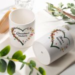 Personalisierte Omas Garten Herz 1-6 Geburt Blume Keramik Pflanztopf mit Namen Geburtstag Muttertag Geschenk für Mutter Oma