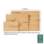 Personalised Square Wreath Monogram Initial Name FSC Bamboo Charcuterie Chopping Board with Juice Groove Wedding Housewarming Gift for Family Couples
