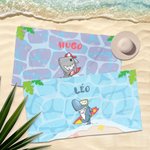 Henkilökohtainen söpö Surfing Whale Tortoise Marine Animals Ylimitoitettu rantapyyhe nimellä Quick Dry Travel Essentials Pool Party Gift for Kids