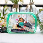 Personalisierte Mode Cartoon Lippenstift Mädchen klar wasserdicht Make-up Tasche mit Namen Strand Pool Zubehör Geburtstag Bachelorette Party Geschenk für Frauen
