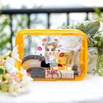Personalisierte Mode Cartoon Lippenstift Mädchen klar wasserdicht Make-up Tasche mit Namen Strand Pool Zubehör Geburtstag Bachelorette Party Geschenk für Frauen