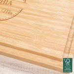 Personalized Engraved Wreath Name FSC Bamboo Charcuterie Cutting Board with Juice Groove Ship from USA Housewarming Wedding Gift for Family Friend