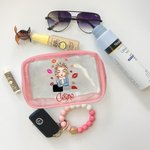 Personalisierte Mode Cartoon Lippenstift Mädchen klar wasserdicht Make-up Tasche mit Namen Strand Pool Zubehör Geburtstag Bachelorette Party Geschenk für Frauen