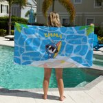 Henkilökohtainen söpö Surfing Whale Tortoise Marine Animals Ylimitoitettu rantapyyhe nimellä Quick Dry Travel Essentials Pool Party Gift for Kids