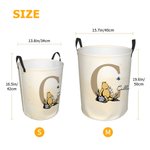 Personalized Classic Winnie the Pooh Initial Waterproof Laundry Storage Basket with Name and Handle Children's Day Birthday Gift for Kids