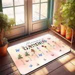 Alfombra de puerta personalizada Mamá's Garden 1-8 Flores de nacimiento Nombres de mariposas Decoración del hogar Día de la madre Regalo de cumpleaños para mamá Abuela