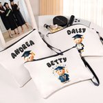 Personalized Cute Graduation Bear Cosmetic Bag with Bubble Name and Wristlet Strap Graduation Keepsake Birthday Gift for Graduates