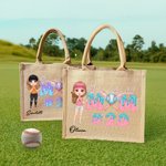 Bolsa de yute grande con nombre y número para regalo de cumpleaños del Día de la Madre personalizada para mamá beisbolista amante de los helados