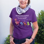 Personalized Multicolor Cute 3D Dinosaur Design Soft Crewneck T-shirt Sweatshirt with 1-12 Names Birthday Mother's Day Gift for Mom Grandma