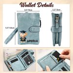 Personalized Graduation Bear 3D Bubble Name PU Leather Wallet with Card Slots and Wrist Strap Birthday Graduation Gift for Class of 2025 Graduates