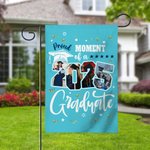 Personalisierte Multicolor 2025 Graduation 4 Fotos Gartenfahne mit Namen Graduation Party Dekor Geschenk für Absolventen