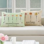 Personalisierte 1-12 Geburt Blumen Garten Throw Kissenbezug mit Namen Multicolor Home Decor Muttertag Housewarming Geschenk für Oma Mom