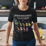 Personalized Multicolor Cute 3D Dinosaur Design Soft Crewneck T-shirt Sweatshirt with 1-12 Names Birthday Mother's Day Gift for Mom Grandma