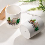 Personalized Know All the Dirt Floral Name Ceramic Planter Pot with Hole Drainage and Wooden Base Home Decor Mother's Day Gift for Mom Grandma