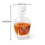 Personalizado grabado Golf Nombre Inicial Old Fashioned vasos de whisky a juego decantador de vidrio Cumpleaños Boda Aniversario de regalo para los hombres