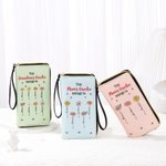 Personalisierte Mom's Garden Geburt Blume Lederhandtasche Brieftasche mit mehreren Fächern und 1-12 Namen Muttertag Geburtstag Geschenk für Mama Oma