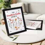 Personalisierte Diese Mom's Garden gehört zu 1-12 Geburt Blumen Rahmen Malerei mit Namen und Titel Geburtstag Muttertag Geschenk für Mutter Oma