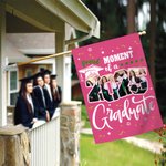 Personalisierte Multicolor 2025 Graduation 4 Fotos Gartenfahne mit Namen Graduation Party Dekor Geschenk für Absolventen