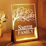 Spersonalizowana akrylowa lampka nocna LED Family Life Tree z 1-12 imionami Dekoracja domu Urodziny Dzień Matki Prezent świąteczny dla rodziny i dzieci