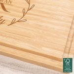 Guirnalda personalizada de bambú tabla de cortar con el texto grabado Juice Groove y la fecha de inauguración de la casa Aniversario de regalo para los amigos de la familia
