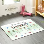 Alfombra de puerta personalizada Mamá's Garden 1-8 Flores de nacimiento Nombres de mariposas Decoración del hogar Día de la madre Regalo de cumpleaños para mamá Abuela