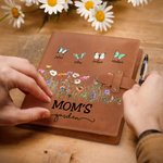 Personalisierte 1-10 Schmetterlinge A5 Skizzenbuch Notebook Lederabdeckung mit Lagerung Tasche Muttertag Geschenk für Frauen