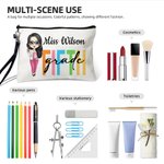 Sac cosmétique personnalisé avec nom et dragonne pour la journée des enseignants Cadeau d'appréciation pour la journée des enseignants