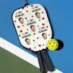 Henkilökohtainen I Love Funny Face Photo Pickleball mela kansi otsikko ja koukku syntymäpäivälahja Pickleball pelaajat