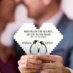 Personalised You're My Penguin Heart-shaped Building Brick Puzzles Valentine's Day Anniversary Gift for Couple