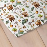Cadeau de naissance personnalisé pour nouveau-né, bonnet de bonnet doux, chapeau de vache des Highlands, couverture en Minky avec nom
