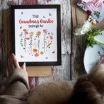Personalisierte Diese Mom's Garden gehört zu 1-12 Geburt Blumen Rahmen Malerei mit Namen und Titel Geburtstag Muttertag Geschenk für Mutter Oma