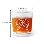 Personalizado grabado Golf Nombre Inicial Old Fashioned vasos de whisky a juego decantador de vidrio Cumpleaños Boda Aniversario de regalo para los hombres