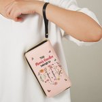 Personalisierte Mom's Garden Geburt Blume Lederhandtasche Brieftasche mit mehreren Fächern und 1-12 Namen Muttertag Geburtstag Geschenk für Mama Oma