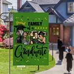 Personalisierte Multicolor 2025 Graduation 4 Fotos Gartenfahne mit Namen Graduation Party Dekor Geschenk für Absolventen