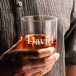 Personalizado grabado Golf Nombre Inicial Old Fashioned vasos de whisky a juego decantador de vidrio Cumpleaños Boda Aniversario de regalo para los hombres