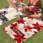 Personlig födelseblomma Snabbtorkande överdimensionerad mikrofiberstrandhandduk med namn Sommarresor Essentials Födelsedagspresent för familj Vänner